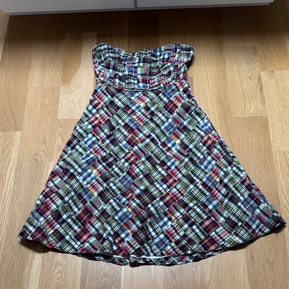 J. Crew Strapless Plaid Dress - Multicolor